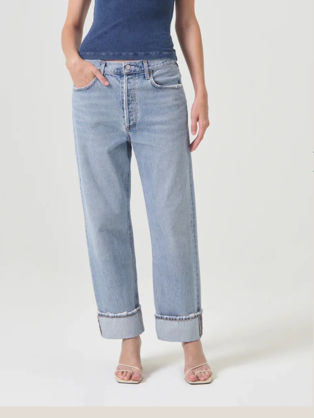 AGOLDE Fran Low Slung Easy Straight Jeans Women’s 26 Force Light Wash*#3